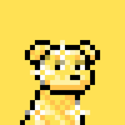 Twin pixel dog avatar on a yellow background